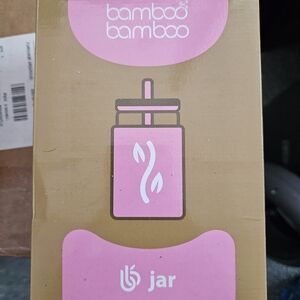 Pink and Tan Bamboo Jar